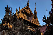 Myanmar - Mandalay, Shwe In Bin Kyaung a wonderful example of the Burmese unique teak architecture and wood-carving art. 